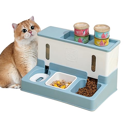 Keeoysie pet Feeder，Automatischer Futterspender und Wasserspender 3.8 l + 1 l，für kleine und mittelgroße Haustiere，Reisefutterautomat und Wasserspender für Hunde Katzen Haustiere Tiere von Keeoysie