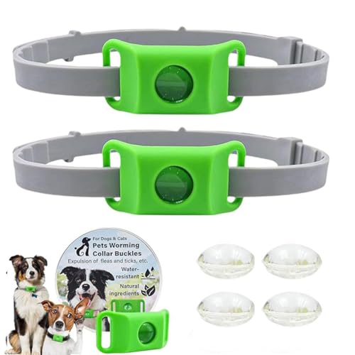 Clavya Tags for Dogs, Clavya Natural Collar for Dog, Clavya Tags für Hunde, Clavya Naturkragen für Hunde, 4 Monate lang dauernder Schutz,Wasserdichte Haustierhalsbanden, verstellbare für Hundes (2Set) von Keeplus