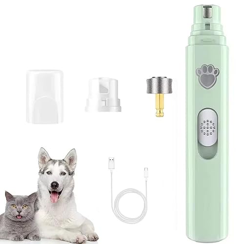 Concertchop Dog Nail Grinder, Concertchop Nail Trimmer, KrallenSchleifer Pro Set - Schmerzfreier Nagelschleifer, Pfotentrimmer mit 2 Geschwindigkeiten, Leise Wasserdicht Hundepfoten Trimmer (Grün) von Keeplus