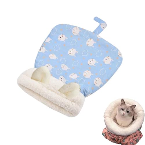 Cozy Pet Nest for Cats and Dogs,Cat Dog Sleeping Bag for Indoor,Katzenschlafsack - Warmes Waschbares Katzenbett,Katzendecke,Haustier Kissen,katzenschlafsack flauschig für Katzen und Hunde (Blau, B) von Keeplus