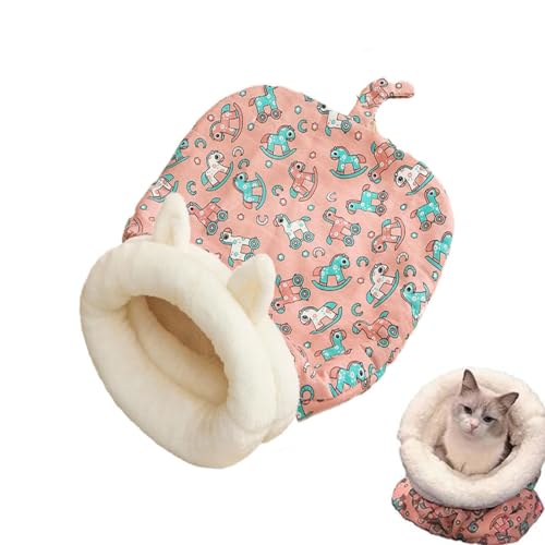 Cozy Pet Nest for Cats and Dogs,Cat Dog Sleeping Bag for Indoor,Katzenschlafsack - Warmes Waschbares Katzenbett,Katzendecke,Haustier Kissen,katzenschlafsack flauschig für Katzen und Hunde (Rosa, B) von Keeplus