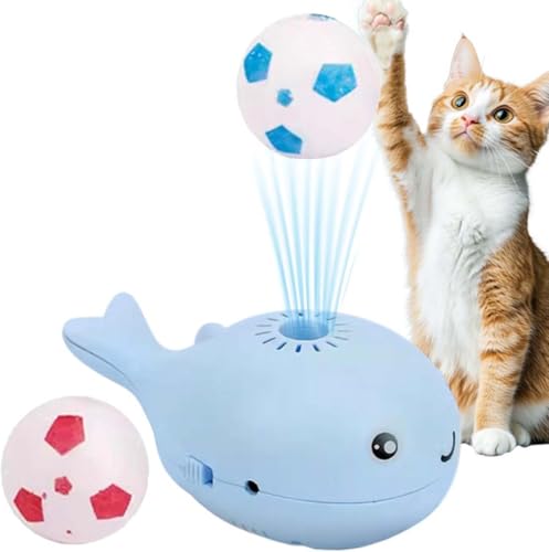 Floating Ball Cat Toy, Electric 2-in-1 Whale Floating Interactive Cat Toy, Wal Schwimmend Katzenspielzeug, Elektrisches automatisches Katzenspielzeug, Wiederaufladbarer interaktiver katzenball (Blau) von Keeplus