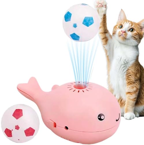 Floating Ball Cat Toy, Electric 2-in-1 Whale Floating Interactive Cat Toy, Wal Schwimmend Katzenspielzeug, Elektrisches automatisches Katzenspielzeug, Wiederaufladbarer interaktiver katzenball (Rosa) von Keeplus