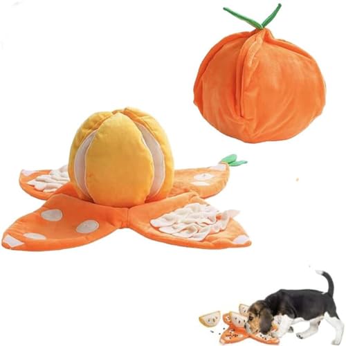 Peel and Orange Snuffle Mat, Oranges Snuffle Mat, 5-in-1 Orange Hund Anreicherung Spielzeug, Orange Snuffle Mat, Interaktive Hundespielzeug tragbarer Haustier Snuffle Ball Toy für Hunde von Keeplus