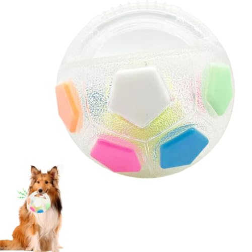 Keeplus The Mellow Dog Calming Ball, Dog Ball with Handle, Hundespielzeug Hundeball Squeaker, Hundeball Quietschend Unzerstörbar, Interaktives Hundespielzeug, Interaktiver Spielball für Hunde (Weiß) von Keeplus