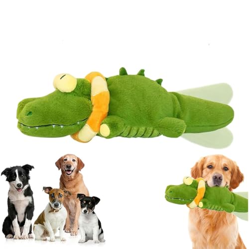 Keeplus The Mellow Dog - Calming Crocodile, Plush Dog Toy, Automatic Tail-Wagging, Hundespielzeug, Plüschhundespielzeug, Intelligenz Welpenspielzeug Interaktives Plüsch Kuscheltier Hunde Spielzeug von Keeplus