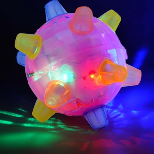 Keeplus Zealburst Dog Toy, Jumping Activation Ball for Dogs, Zealburst DogBall, Balls Hundespielzeug Hundeball Pet LED Jumping Balls Spielball Musik Bouncing Toy Tanzen Toy für Hunde Katzen (Rosa) von Keeplus