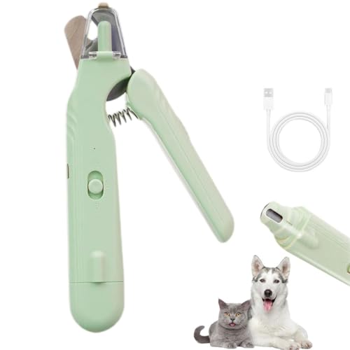 Pupnourish Nail Trimmer, Pupnourish Nail Clippers, 2-in-1 Krallenschere und Hundenagelschleifer, Haustier Nagelknipser mit LED-Licht, Nagelfeile Krallenpflege für Mittlere & Kleine Hunde Katzen (Grün) von Keeplus
