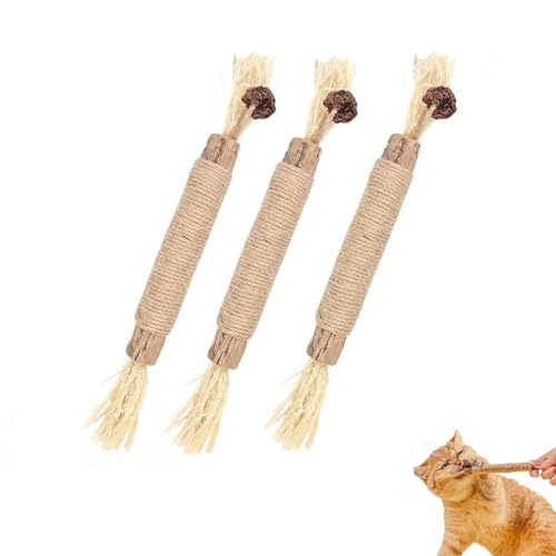 Puriq Natural Silvervine Dental Sticks, Silvervine Chew Sticks for Cats, Katzenminze Stick, Natürlich Sicher Katzenstick Kausticks, Matatabi Katzensticks Katzenminzen Spielzeug Für Katzen (3Stk) von Keeplus