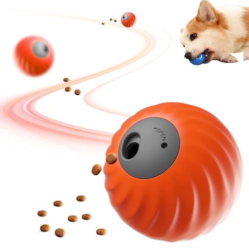 Zoomie Buddy 2.0, Zoomie Buddy Dog Toy,Interactive Dog Toy,Interaktives Hundespielzeug Ball,Katzenspielzeug,Intelligenzspielzeug,Futterball für Hunde,Slow Feeder Spielzeugball für Hundes (Orange) von Keeplus