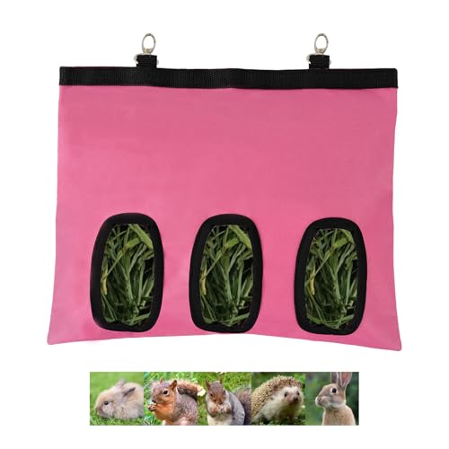 Futterspender für Kaninchen, Meerschweinchen, Heu, Futterspender für Kaninchen, hängendes Heupaket mit Haken auf der Rückseite, Spender für Kleintierfutter, Zubehör für Kaninchen, Hasen (Rosa, 3 Futterspender für Kaninchen, Meerschweinchen, Heu, Futterspender für Kaninchen, hängendes Heupaket mit Haken auf der Rückseite, Spender für Kleintierfutter, Zubehör für Kaninchen, Hasen (Rosa, 3 von Keggaen