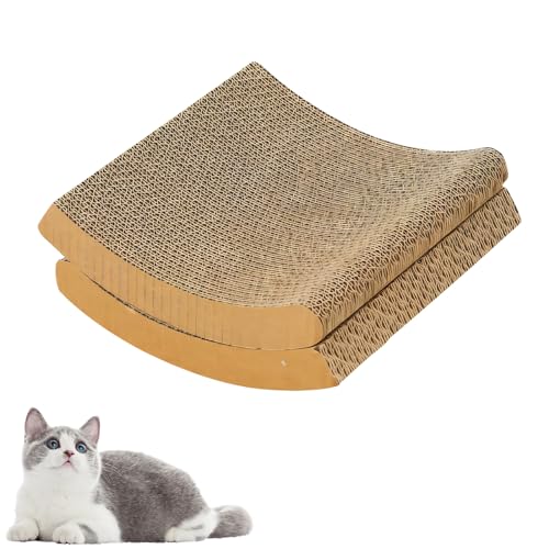 Kratzbretter Katzen Zubehör,Kratzpappe für Katzen Geschwungene Form,Doppelseitig Haltbarer Katzenkratzbrett,Recycelbar Kratzpad Lounge Kratzmöbel,Kratzbrett Katze für Alle Arten von Katzen Kratzbretter Katzen Zubehör,Kratzpappe für Katzen Geschwungene Form,Doppelseitig Haltbarer Katzenkratzbrett,Recycelbar Kratzpad Lounge Kratzmöbel,Kratzbrett Katze für Alle Arten von Katzen von Keho Keho Kehongdun