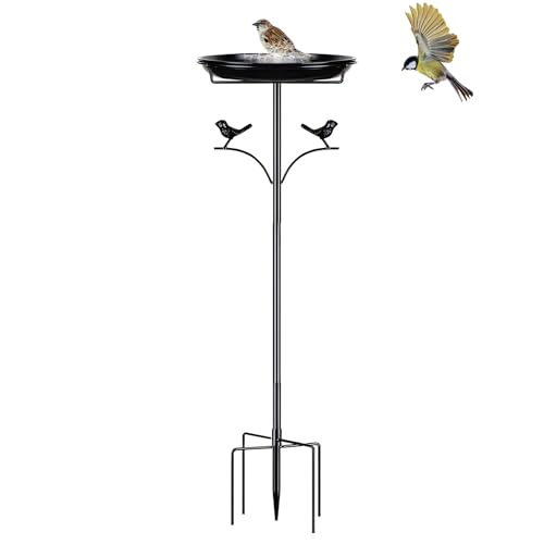 Vogeltränke Stehend auf Stab mit Erdspieß,Vogeltränke Vogelbad Futter Schale Wasserstelle Stehend,Vogelbad Garten für Wildvögel Wassertränke,Vogeltränke Frostsicher Winterfest Vogeltränke (03, 01) von Keho Keho Kehongdun