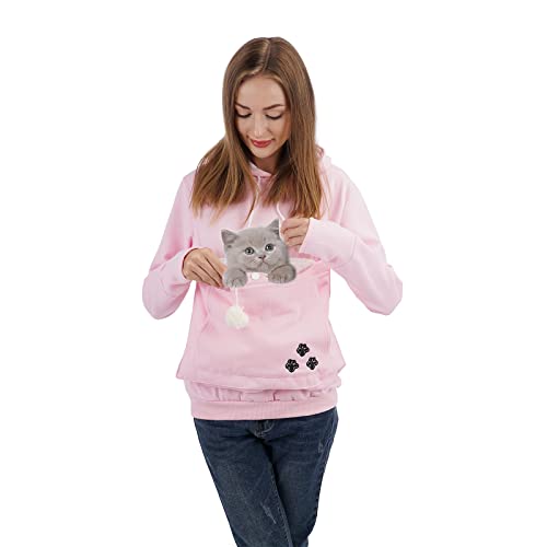 Kei Tomlison Unisex Kapuzenpullover mit großem Beutel, langärmelig, für Haustiere, Katzen und Hunde, Rosa-dick, XX-Large Kei Tomlison Unisex Kapuzenpullover mit großem Beutel, langärmelig, für Haustiere, Katzen und Hunde, Rosa-dick, XX-Large von Kei Tomlison