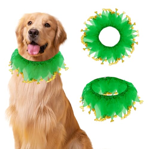 Fancy Pet Halsbänder für St. Patrick's Kostüm, niedliches, weiches, elastisches Hundehalsband mit Kleeblatt-Anhänger für Haustier, Welpen, Katzen, Party, Verkleidung, Cosplay-Kostüm Fancy Pet Halsbänder für St. Patrick's Kostüm, niedliches, weiches, elastisches Hundehalsband mit Kleeblatt-Anhänger für Haustier, Welpen, Katzen, Party, Verkleidung, Cosplay-Kostüm von Kelamayi