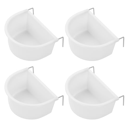 Futterschale für Vögel, D-Form, Kunststoff, mit Haken, zum Aufhängen, für Papageien, Sittiche, Nymphensittiche, Wellensittiche, Käfigzubehör, 4 Stück Futterschale für Vögel, D-Form, Kunststoff, mit Haken, zum Aufhängen, für Papageien, Sittiche, Nymphensittiche, Wellensittiche, Käfigzubehör, 4 Stück von Kelamayi