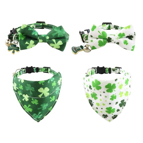 St. Patrick's Day Hundekostüm, Welpenhalsband mit Fliege und Hundehalstuch, verstellbares Zubehör für Haustiere, Welpen, Katzen, Party, Verkleidung, Cosplay-Kostüm, Grün St. Patrick's Day Hundekostüm, Welpenhalsband mit Fliege und Hundehalstuch, verstellbares Zubehör für Haustiere, Welpen, Katzen, Party, Verkleidung, Cosplay-Kostüm, Grün von Kelamayi