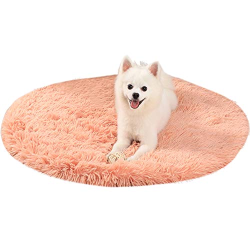 Kelendle 40,6 cm Plüsch-Hundebett-Matte, warm, flauschig, rund, Welpenkisten-Pad mit rutschfester, wasserdichter Unterseite, weich, bequem, Haustierhüttenmatte für kleine und mittelgroße Hunde von Kelendle