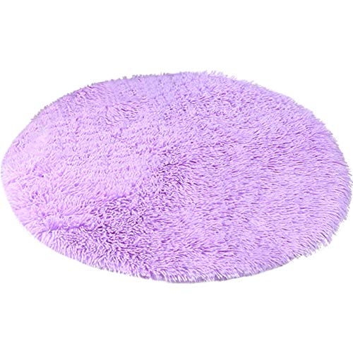 Kelendle 99 cm Plüsch-Hundebettmatte, warm, flauschig, rund, mit rutschfester, wasserdichter Unterseite, weich, bequem, für kleine und mittelgroße Hunde zum Schlafen (Hellgrau) von Kelendle