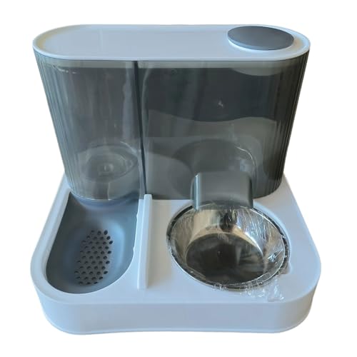 Erhöhte Futterspender für Haustiere mit abnehmbarem Edelstahlnapf und automatischem Wasserspender für Hunde, lebensmittelechter Edelstahl, Katzennapf Erhöhte Futterspender für Haustiere mit abnehmbarem Edelstahlnapf und automatischem Wasserspender für Hunde, lebensmittelechter Edelstahl, Katzennapf von Kelisdi