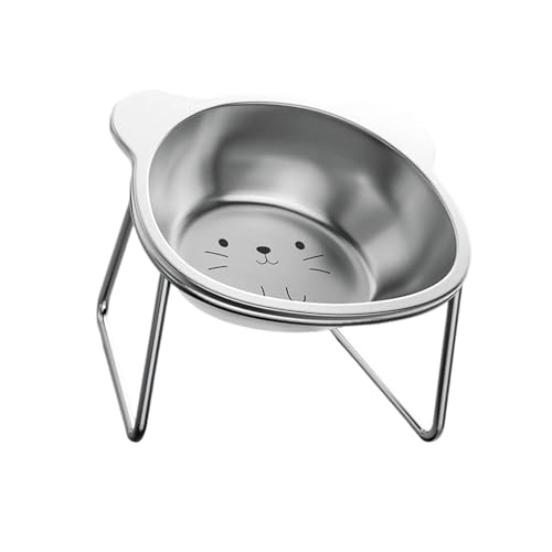 Erhöhter Futternapf für Katzen, bartfreundlich, Edelstahl, erhöhtes Geschirr für Futter und Wasser, Kätzchen, Edelstahl Erhöhter Futternapf für Katzen, bartfreundlich, Edelstahl, erhöhtes Geschirr für Futter und Wasser, Kätzchen, Edelstahl von Kelisdi