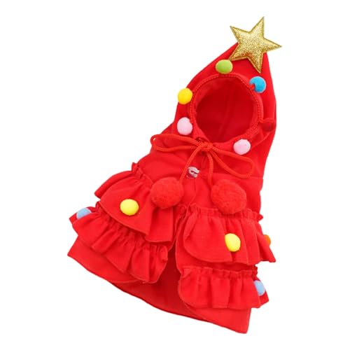Grüner Weihnachtsumhang für Haustiere mit Stern für Welpen, warm, für kleine Hunde und Katzen, Urlaubskostüm, Urlaubskostüm, Haustiermode Grüner Weihnachtsumhang für Haustiere mit Stern für Welpen, warm, für kleine Hunde und Katzen, Urlaubskostüm, Urlaubskostüm, Haustiermode von Kelisdi