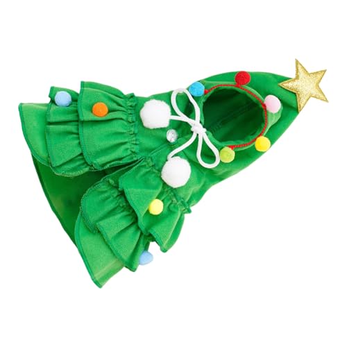 Grüner Weihnachtsumhang für Haustiere mit Stern für Welpen, warm, für kleine Hunde und Katzen, Urlaubskostüm, Urlaubskostüm, Haustiermode Grüner Weihnachtsumhang für Haustiere mit Stern für Welpen, warm, für kleine Hunde und Katzen, Urlaubskostüm, Urlaubskostüm, Haustiermode von Kelisdi