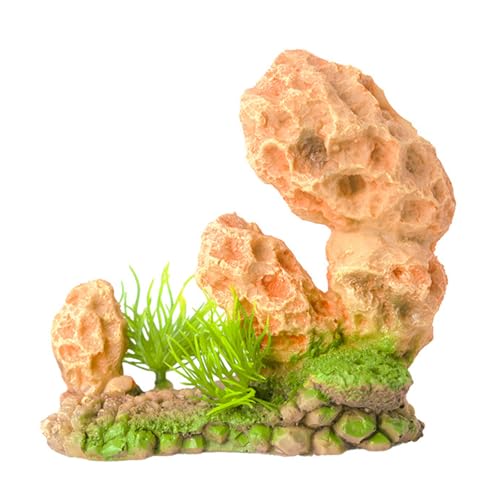 Kelisdi Aquarien, Steingarten, Kunstharz, Aquarium, Ornament, Garnelenversteck, Höhle, Haus, Aquarien, Unterwasserlandschaft, sichere Dekoration von Kelisdi