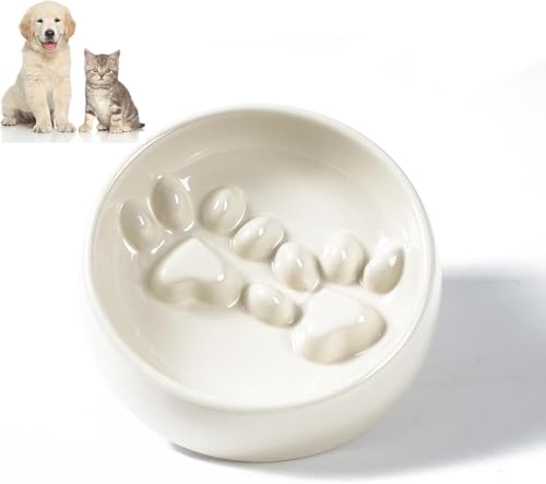 Futternapf für Hunde, Keramik, rutschfest, für kleine mittelgroße Hunde und Katzen, Puzzle-Welpenfutter für schnellen Fresser, Größe M (18,7 cm) von Kelivi