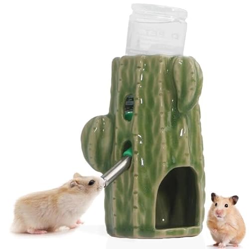 Kelivi Hamster Wasserflasche Mit Ständer, 2-in-1 Verstellbare Hamster Trinkflasche, 80 ml, Meerschweinchen Trinkflasche für Glastank. Kein Tropfen, Kaufest. Mäuse, Ratten von Kelivi