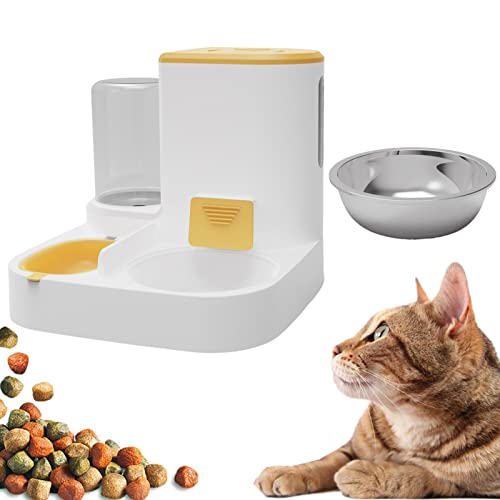 Automatischer Futterspender für Haustiere | All-in-1 Automatisches Katzen-Wasser- und Futternapf-Set – Haustier-Futterspender mit automatischer Wasserflasche, Katze Hund Futterspender für kleine oder von Keloc