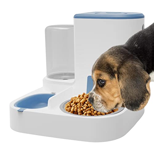 Automatischer Futterspender für Katze Hund | 2 in 1 Automatischer Hundefutterspender Katze Wasserspender Set - Katzenfutterspender, Hundefutterspender, Haustierfutterautomat, Automatischer Wasser- und von Keloc