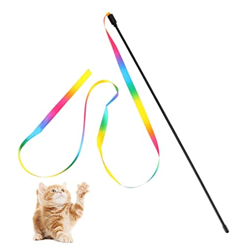 Cat Rainbow Wand Toys, Cat Wand Toys for Indoor Cats, Cat Toys for Indoor, Cats Automatic Interactive Cat Toy, Ball Toys for Hunting Chasing Keloc von Keloc