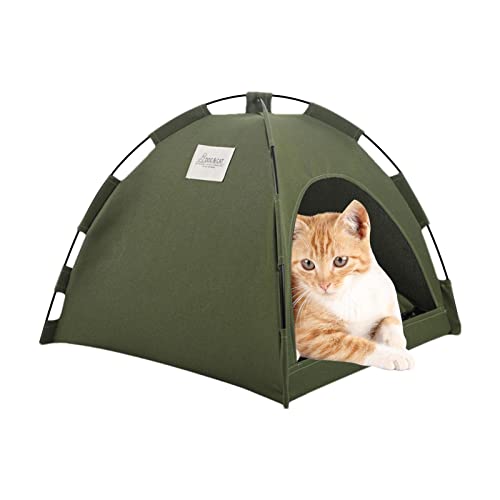 Katzenbett-Höhle, faltbare Katzenhäuser für Indoor-Katzen, Haustierbett, selbstwärmendes Katzenzelt, Höhle mit halbgeschlossenem für Kätzchen und kleine Hunde, Kaninchen Keloc von Keloc