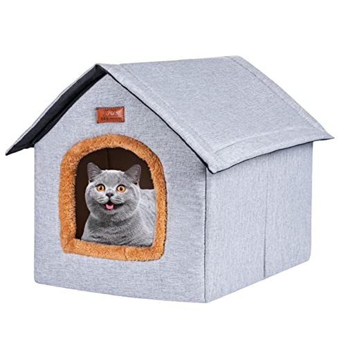 Katzenbetten für drinnen und draußen, Katzenhausbett mit abnehmbarem Design, bequeme Haustierunterstände, Bettwäsche für kleine Haustiere, für Hunde, Kaninchen, Kätzchen, Welpenfreunde Keloc von Keloc