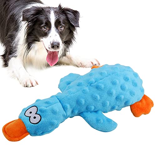 Keloc Ente Hundespielzeug,Quietschende Spielzeuge für Welpen - Appetit anregendes Enten-Hundespielzeug, quietschendes Haustierspielzeug, Plüsch-Hundekauspielzeug für große Hunde von Keloc