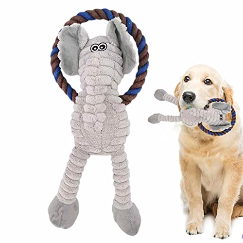 Keloc Seilschlepper Hundespielzeug - Beißspielzeug für Welpen,Niedliche quietschende Plüschtiere mit BB-Ohrhörer für Welpen, kleine, mittlere und große Rassen von Keloc