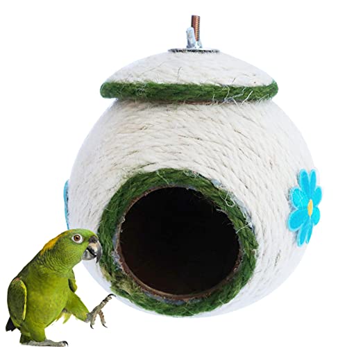 Kolibri-Nest | Handgewebtes natürliches Kokosnussschalen-Vogelhaus, Anti-Bissschutz-Vogelnest, Hausbett, Brut-Nisthaus für Vogel, Papageien, Wellensittiche, Sittiche, Kanarienvögel, Finken Keloc Kolibri-Nest | Handgewebtes natürliches Kokosnussschalen-Vogelhaus, Anti-Bissschutz-Vogelnest, Hausbett, Brut-Nisthaus für Vogel, Papageien, Wellensittiche, Sittiche, Kanarienvögel, Finken Keloc von Keloc