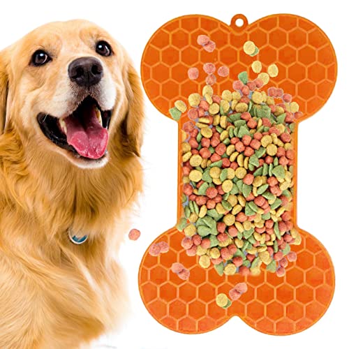 Leckmatte, Knochenförmige Hund Leckmatte Slow Feeder für Hunde, Leckmatte Angstlinderung Lick Pad für Erdnussbutter Futter Leckereien Joghurt Keloc von Keloc