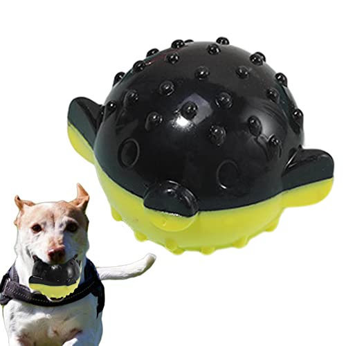 Quietschender Kauball, Zahnreinigungsball für Hunde, unregelmäßiger Hüpfball, interaktives Welpenspielzeug mit konvexen Punkten Keloc von Keloc