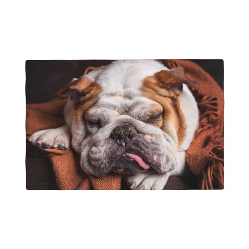 Englische Bulldoggen Maulkorb Haustiere Schlafende Hunde,Tischsets aus Leinenimitat, 6er-Set, waschbar, hitzebeständig, Tablettunterlage, 30 x 45 cm Englische Bulldoggen Maulkorb Haustiere Schlafende Hunde,Tischsets aus Leinenimitat, 6er-Set, waschbar, hitzebeständig, Tablettunterlage, 30 x 45 cm von KemEng