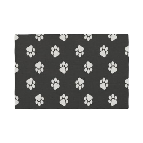 Hundepfotenabdrücke Katzenpfotenabdrücke Haustier,Tischsets aus Leinenimitat, 6er-Set, waschbar, hitzebeständig, Tablettunterlage, 30 x 45 cm von KemEng