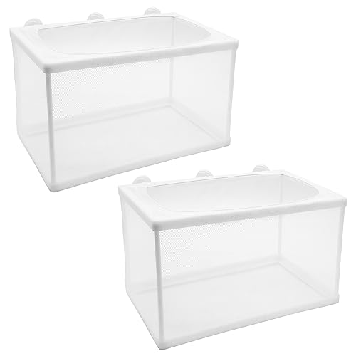 Kemcatui 2 Stück Aquarium-Züchterbox, 260 x 155 x 155 mm, Aquarium-Züchternetz, Fischbraten-Aquarium, Brutgut, Trennnetz, Fischbraten, Brutstätten, Saugnapf für Aquarium von Kemcatui