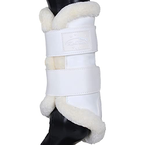 KenTaur Dressage Boots aus Kunstleder in Echtlederoptik, stoßabsorbierend & superleicht, Größe:2, Farbe:weiß/weiß von KenTaur