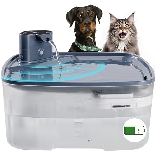 Kenida Kabelloser Hunde-Wasserbrunnen mit Sensor, kabellos, 8 l, batteriebetrieben, extra großer breiter Haustierbrunnen mit Sensor, kabellose intelligente Pumpe, Timer, BPA-frei, ideal für große Kenida Kabelloser Hunde-Wasserbrunnen mit Sensor, kabellos, 8 l, batteriebetrieben, extra großer breiter Haustierbrunnen mit Sensor, kabellose intelligente Pumpe, Timer, BPA-frei, ideal für große von Kenida