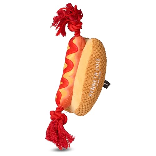 Kenneth Cole Plüsch-Hundespielzeug – Pizza, Hot Dog & Kaffeetasse – stilvolles, langlebiges Quietschspielzeug für kleine und mittelgroße Hunde von Kenneth Cole