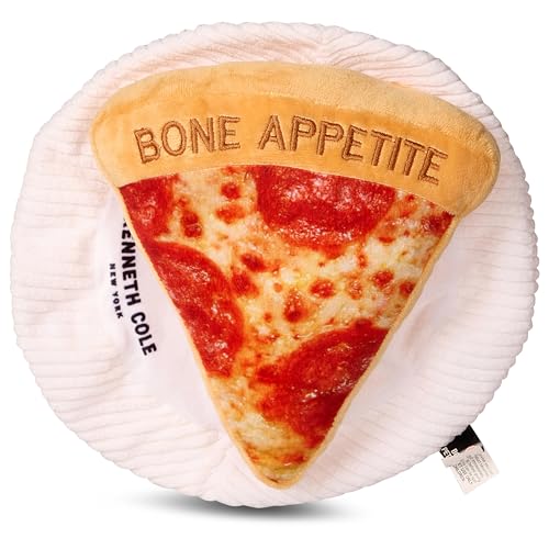 Kenneth Cole Plüsch-Hundespielzeug – Pizza, Hot Dog & Kaffeetasse – stilvolles, langlebiges Quietschspielzeug für kleine und mittelgroße Hunde von Kenneth Cole