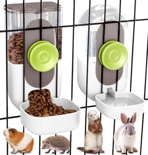 Kenond Automatischer Wasserspender zum Aufhängen, 1000 ml, Kaninchen, Meerschweinchen, Wasserflasche, Futterspender für Frettchen, Meerschweinchen, Kaninchen (weiß) von Kenond