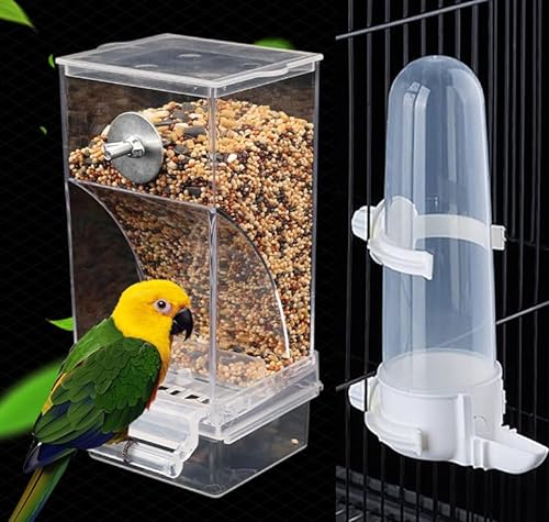 Automatischer Futterspender für Vögel, transparent, für kleine Vögel, Papageien, Kakadus, Kanarienvögel, Eichhörnchen, Finken, Wellensittiche von Kenond