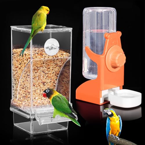 Wasserspender für Vögel, schmutzfreier Futterspender für Käfig, Kakadusfutter, Zubehör für Papageien, automatische Tränke, Vogelfutterbehälter, Vogelfutterspender für Sittichensittiche, Futterspender Wasserspender für Vögel, schmutzfreier Futterspender für Käfig, Kakadusfutter, Zubehör für Papageien, automatische Tränke, Vogelfutterbehälter, Vogelfutterspender für Sittichensittiche, Futterspender von Kenond